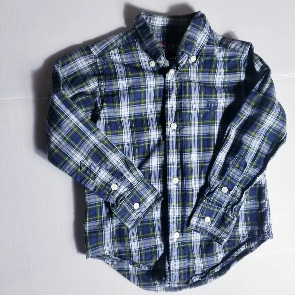 CHAPS TODDLER BOYS BUTTON DOWN SHIRT SIZE 3/3T